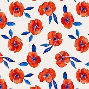 Patriotic Poppies - (M) 6x6