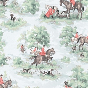 MUTED RED Girl Tally Ho Horses