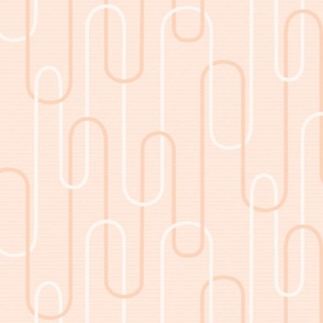 Pale Coral Peach geometric retro minimalist wallpaper - statement cascading art deco curved arch waves