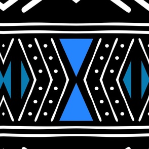 Blue and Black African Fabric