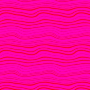 Squiggly Lines - Tropical Holiday Red on Pink 