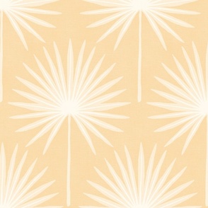 Fan Palm Leaves butter yellow textured