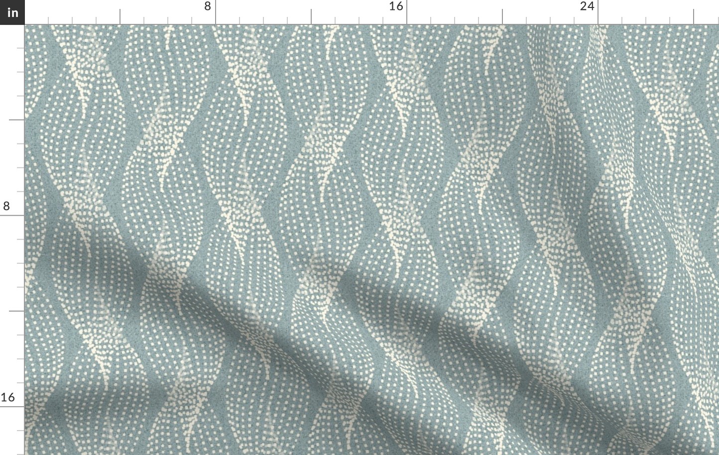 Cozy organic neutral wallpaper - taupe - medium scale blue gray koi