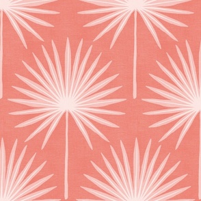 Fan Palm Leaves hot pink textured