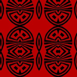 Red African Textile Design 043