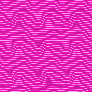 Wavy Candy Stripes White on Pink