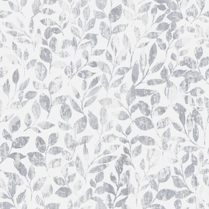 Elegant gray foliage design light botanical pattern