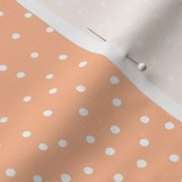 White hand drawn scattered dots on orange  | small