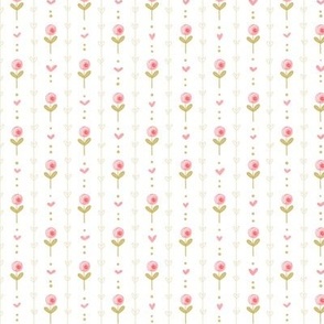  Poppy Fields - Pink Poppies - My Heart on the line - Creamy White - Small 
