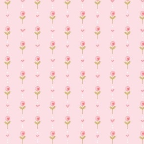 Poppy Fields - Pink Poppies - Poppies and Hearts - Marshmallow Pink - Small