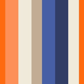 Mod Beach Stripe - Amparo Blue and Orange Tiger