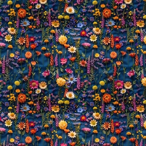 Blossoming Embroidery Garden Fabric