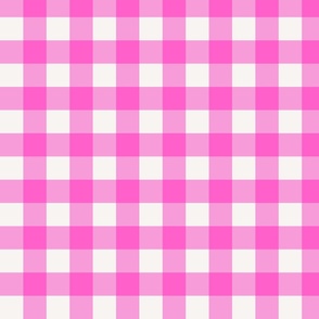 Pink and White Gingham / Cotton Candy Pink and White Gingham - Small Scale