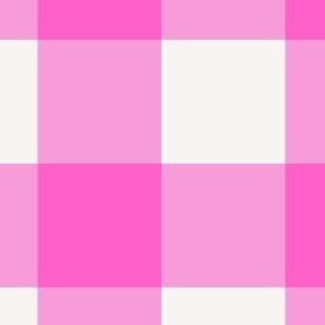 Pink and White Gingham - Large Scale