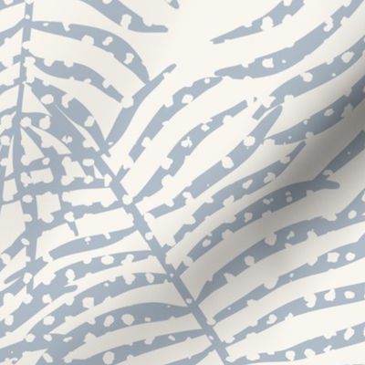 Vintage Hawaiian Palm Fronds - Cream and Soft Blue