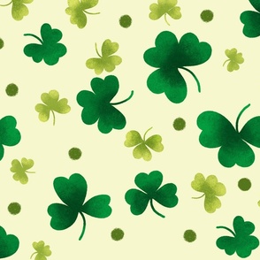 St Patrick's Day Shamrocks Pattern - Hidden Four Leaf Clover!
