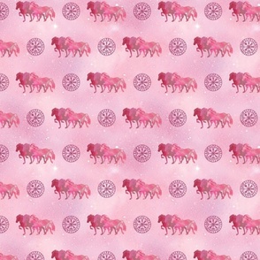 3er Toelter - icelandic horse - batik - all in pink