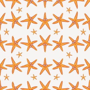 Large - Playful Starfish doing Cartwheels - Bright Orange - Scarlet - Pristine