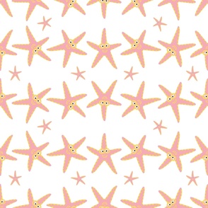 Large - Playful Starfish doing Cartwheels - Carnation Pink - Yellow Gold - Pristine