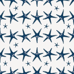 Large - Playful Starfish doing Cartwheels - Navy - Sapphire - Pristine