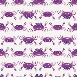 Large - Cute Crabs Crawling on the Beach - Plum Purple - Musk - Violet