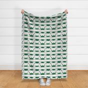 Large - Cute Crabs Crawling on the Beach - Emerald Green - Navy - Celadon Green