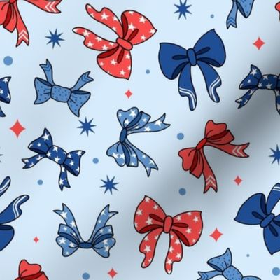 Patriotic Independence USA 4th of July Fourth Ribbons Gender Neutral Blue Red