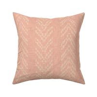 Woven chevron inspired stripes in cream on pink