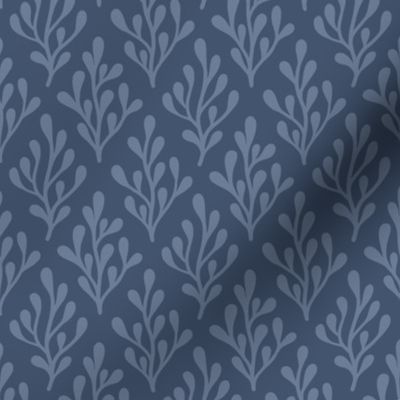 Two tone diamond shaped seaweed - navy blue - small scale