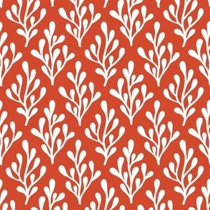 Two tone diamond shaped seaweed - bright red and white - small scale