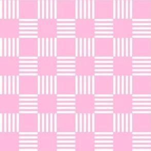 Plaid pattern - small checkerboard 1 inch checks - light pink and white 