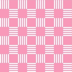 Plaid pattern - small checkerboard 1 inch checks - hot pink and white 
