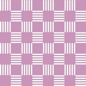 Plaid pattern - small checkerboard 1 inch checks - purple and white 