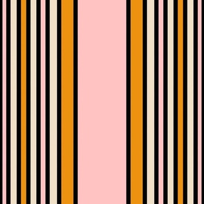 Fun stripes in mustard and pink