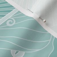 Seaside Luna Moth / Art Deco / Mystical Magical / Soft Turquoise / Large