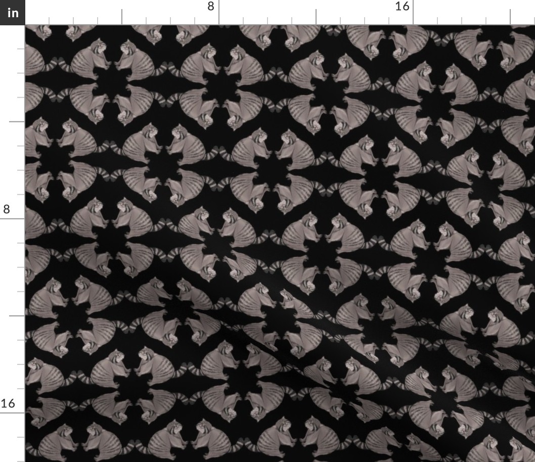 Manul geometric rhombus black background