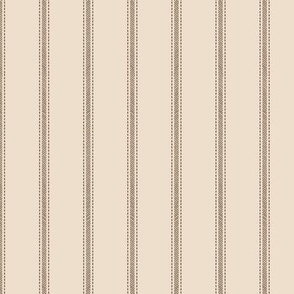 Ticking Stripe | Walnut and Oat | Farmhouse | Small - 2.4" Repeat/1.2" Stripe Width