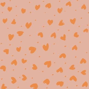  Hearts in Bloom: Textured Love with Playful Dots, peachy-orange,large