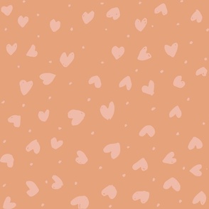 Hearts in Bloom: Textured Love with Playful Dots, orange-pink, large