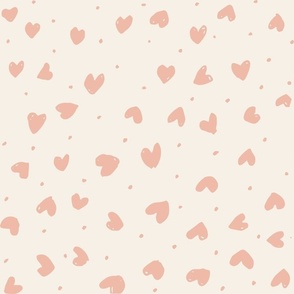  Hearts in Bloom: Textured Love with Playful Dots, cream-pink, large