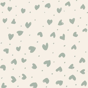  Hearts in Bloom: Textured Love with Playful Dots, green, large