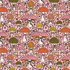 Mushrooms and Bow Print