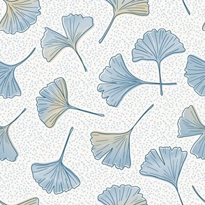 (M) ginkgo blue and white