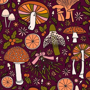 Holiday Mushroom Print