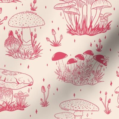 Mushroom Toile in Pink