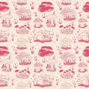 Mushroom Toile in Pink