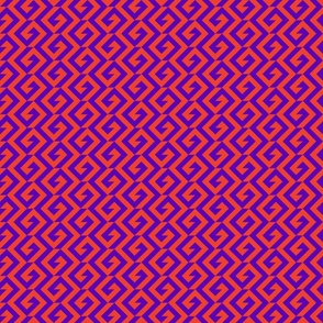small scale • geometric purple and orange
