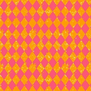 Sparkle Rustic Harlequin Diamonds Golden Yellow and Hot Pink