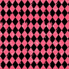 Sparkle Rustic Harlequin Diamonds Hot Pink and Black