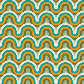 Groovy Geometry, Retro Waves - Summer Camp Color Palette / Medium